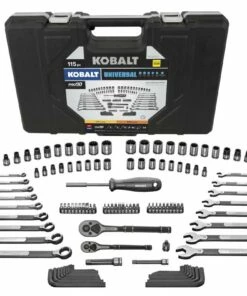 Kobalt Mechanics Tool Sets Universal 115-Piece Standard (SAE) and Metric Combination Matte Mechanics Tool Set (1/4-in; 3/8-in)