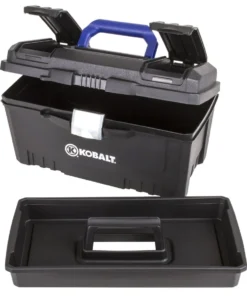 Kobalt Portable Tool Boxes 17-in Black Plastic Lockable Tool Box -Kobalt Shop 071617079741 08219627