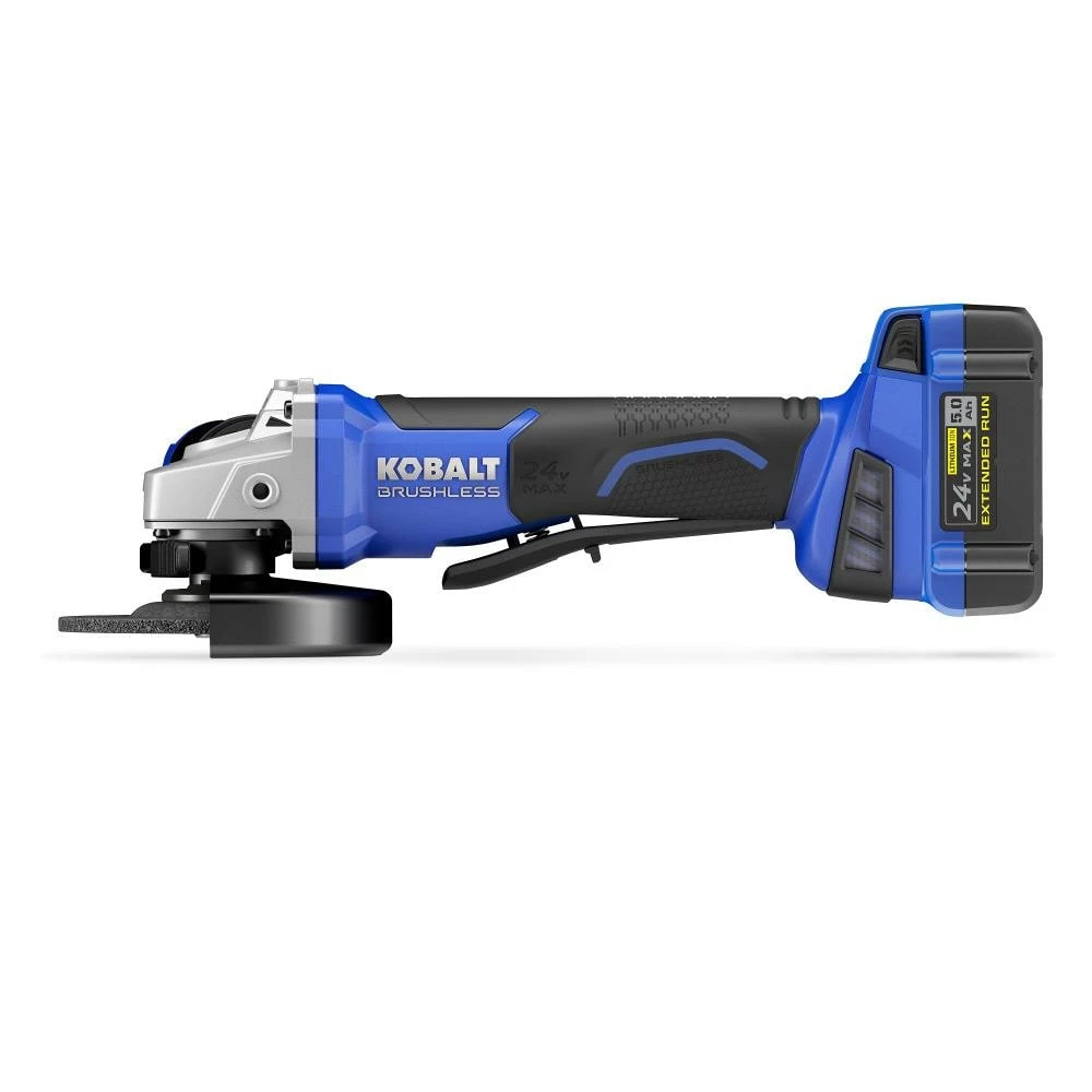 Kobalt Angle Grinders 5-in 24-Volt Max Paddle Switch Brushless Cordless Angle Grinder (1-Battery and charger Included) 1 Kobalt Angle Grinders 5-in 24-Volt Max Paddle Switch Brushless Cordless Angle Grinder (1-Battery and charger Included)