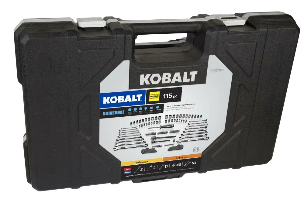 Kobalt Mechanics Tool Sets Universal 115-Piece Standard (SAE) and Metric Combination Matte Mechanics Tool Set (1/4-in; 3/8-in) 8 Kobalt Mechanics Tool Sets Universal 115-Piece Standard (SAE) and Metric Combination Matte Mechanics Tool Set (1/4-in; 3/8-in) - Image 8