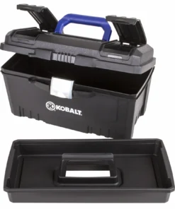 Kobalt Portable Tool Boxes 17-in Black Plastic Lockable Tool Box -Kobalt Shop 08219627 scaled