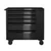 Kobalt Bottom Tool Cabinets 3000 Series 41-in W x 41-in H 5-Drawer Stainless Steel Rolling Tool Cabinet (Black)