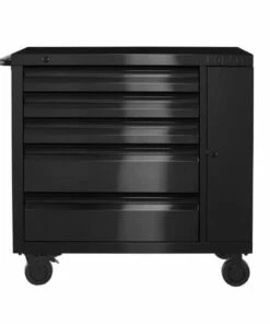 Kobalt Bottom Tool Cabinets 3000 Series 41-in W x 41-in H 5-Drawer Stainless Steel Rolling Tool Cabinet (Black)