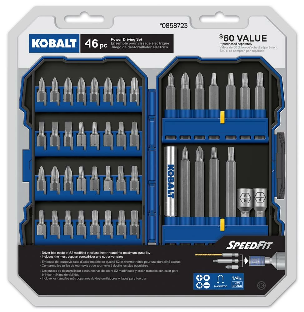 Kobalt Screwdriver Bits Set Steel Hex Shank Screwdriver Bit Set (46-Piece) 1 Kobalt Screwdriver Bits Set Steel Hex Shank Screwdriver Bit Set (46-Piece)