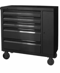 Kobalt Bottom Tool Cabinets 3000 Series 41-in W x 41-in H 5-Drawer Stainless Steel Rolling Tool Cabinet (Black) -Kobalt Shop 08703972