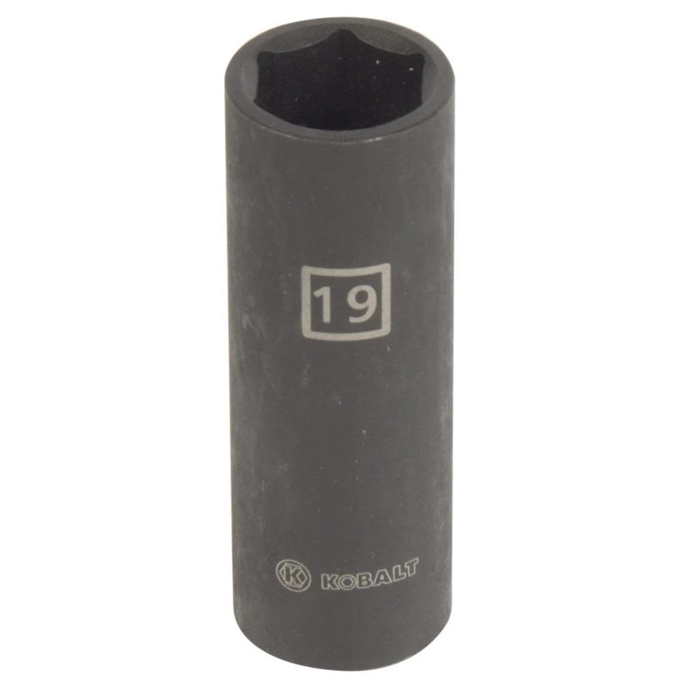 Kobalt Impact Sockets & Impact Socket Sets Metric 1/2-in Drive 19mm 6-Point Impact Socket 1 Kobalt Impact Sockets & Impact Socket Sets Metric 1/2-in Drive 19mm 6-Point Impact Socket