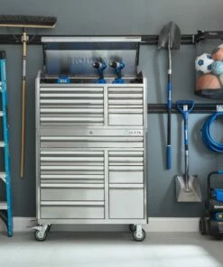 Kobalt Bottom Tool Cabinets 3000 Series 41-in W x 41-in H 11-Drawer Stainless Steel Rolling Tool Cabinet (Stainless Steel) 23 Kobalt Bottom Tool Cabinets 3000 Series 41-in W x 41-in H 11-Drawer Stainless Steel Rolling Tool Cabinet (Stainless Steel) -Kobalt Shop 09814602
