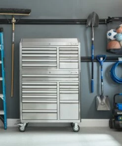 Kobalt Bottom Tool Cabinets 3000 Series 41-in W x 41-in H 11-Drawer Stainless Steel Rolling Tool Cabinet (Stainless Steel) 24 Kobalt Bottom Tool Cabinets 3000 Series 41-in W x 41-in H 11-Drawer Stainless Steel Rolling Tool Cabinet (Stainless Steel) -Kobalt Shop 09814603