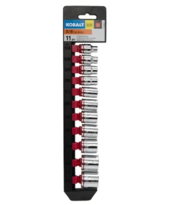 Kobalt Sockets & Socket Sets 11-Piece Standard (SAE) 3/8-in Drive 6-point Set Shallow Socket Set -Kobalt Shop 15102572