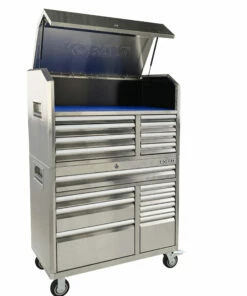 Kobalt Bottom Tool Cabinets 3000 Series 41-in W x 37.5-in H 8-Drawer Stainless Steel Rolling Tool Cabinet (Stainless Steel) -Kobalt Shop 15319002 scaled