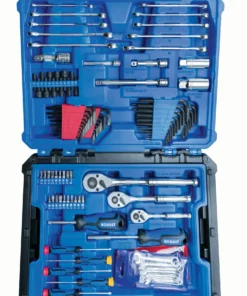 Kobalt Mechanics Tool Sets 232-Piece Standard (SAE) and Metric Combination Polished Chrome Mechanics Tool Set (1/4-in; 3/8-in; 1/2-in;) -Kobalt Shop 16663696 scaled