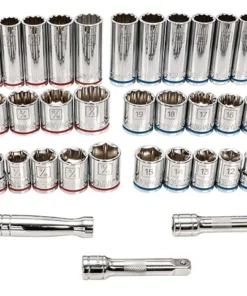 Kobalt Mechanics Tool Sets 232-Piece Standard (SAE) and Metric Combination Polished Chrome Mechanics Tool Set (1/4-in; 3/8-in; 1/2-in;) -Kobalt Shop 16663701