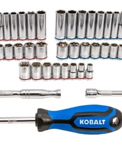 Kobalt Mechanics Tool Sets 232-Piece Standard (SAE) and Metric Combination Polished Chrome Mechanics Tool Set (1/4-in; 3/8-in; 1/2-in;) -Kobalt Shop 16663706