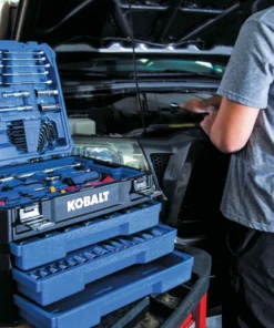 Kobalt Mechanics Tool Sets 232-Piece Standard (SAE) and Metric Combination Polished Chrome Mechanics Tool Set (1/4-in; 3/8-in; 1/2-in;) -Kobalt Shop 17608023 scaled