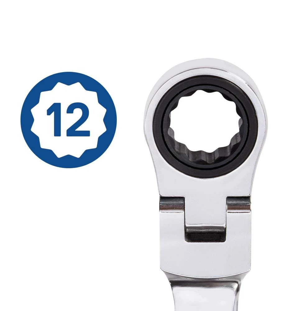 Kobalt Ratchet Wrenches & Sets 8-Piece Set 12-Point Metric Flexible Head Ratchet Wrench Set 5 Kobalt Ratchet Wrenches & Sets 8-Piece Set 12-Point Metric Flexible Head Ratchet Wrench Set - Image 5