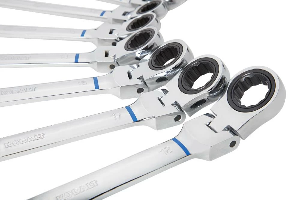 Kobalt Ratchet Wrenches & Sets 8-Piece Set 12-Point Metric Flexible Head Ratchet Wrench Set 2 Kobalt Ratchet Wrenches & Sets 8-Piece Set 12-Point Metric Flexible Head Ratchet Wrench Set - Image 2