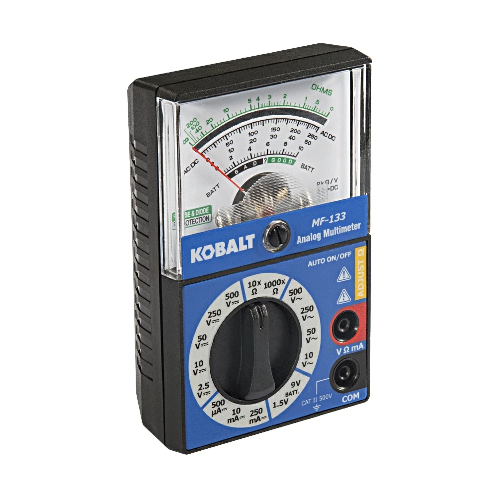 Kobalt Test Meters 0.25 Amp 500-Volt Analog Manual Ranging Multimeter (Battery Included) 3 Kobalt Test Meters 0.25 Amp 500-Volt Analog Manual Ranging Multimeter (Battery Included) - Image 3