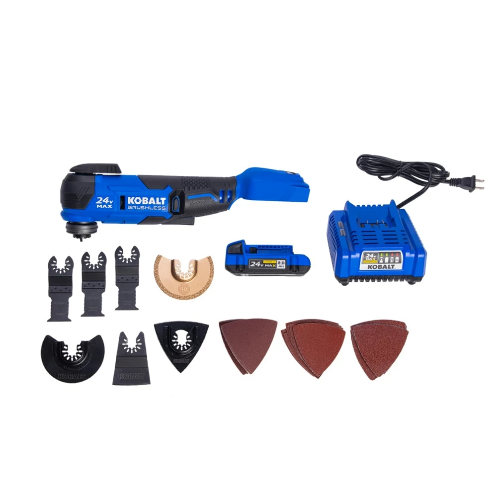 Kobalt Oscillating Tool Kits 17-Piece Brushless 24-volt Max Variable Speed Oscillating Multi-Tool Kit with Soft Case (1-Battery Included) 1 Kobalt Oscillating Tool Kits 17-Piece Brushless 24-volt Max Variable Speed Oscillating Multi-Tool Kit with Soft Case (1-Battery Included)