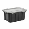 Kobalt Plastic Storage Totes X-large 24-Gallon (96-Quart) Grey Heavy Duty Tote with Latching Lid