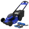 Kobalt Cordless Electric Push Lawn Mowers 40-volt 21-in DP SP Mower with (2) 4 Ah Batteries, Charger
