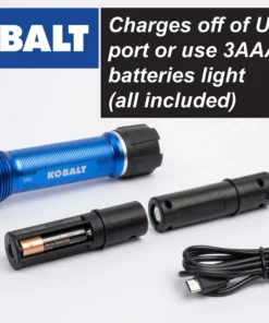 Kobalt Flashlights 350-Lumen LED Rechargeable Flashlight 10 Kobalt Flashlights 350-Lumen LED Rechargeable Flashlight -Kobalt Shop 45365867 scaled